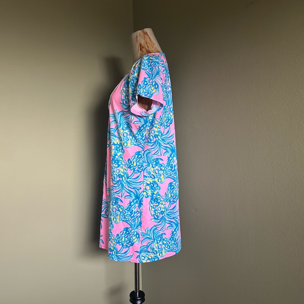 NWOT Lilly Pulitzer Tunic Pink and Blue Pineapple Print Sheath Dress Sz L - Picture 8 of 11